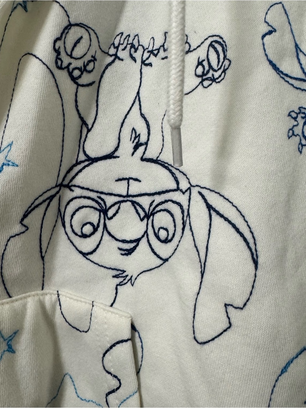 Disney STITCH Women’s NEW Small Cream Embroidered Full Zip Hoodie Pockets XXL - Picture 3 of 5